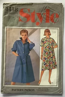 Style 4418 - Maternity Shirt-Dress 80s Sewing Pattern - 12 14 16 • £4.50