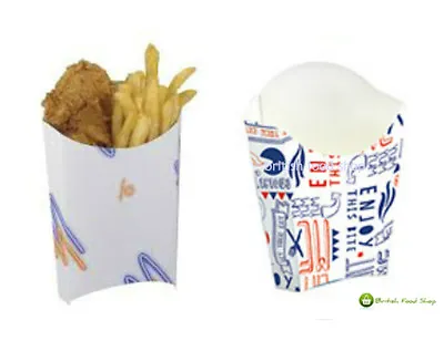 Large 7oz Disposable Takeaway Cardboard Chip Scoop Boxes - Fast Food Packaging • £7.27