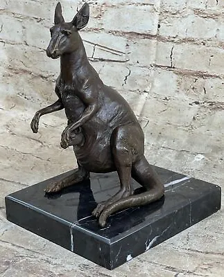 Signed Artwork Kangaroo By French Artist J.Moigniez Bronze Sculpture Figurine • $299