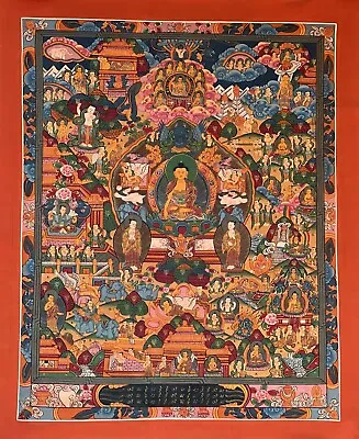 Buddha Life  Wheel Of Life Bhavachakra Mandala Original Tibetan Thangka Painting • $187.49