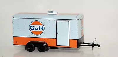 Gulf Oil Enclosed Car Hauler Trailer Diecast Model 1/64 Greenlight Loose • $5.50