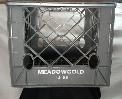 Vintage Authentic Meadow Gold Dairy Milk Crate 12-82 Plastic - LP Records Crate • $39.99