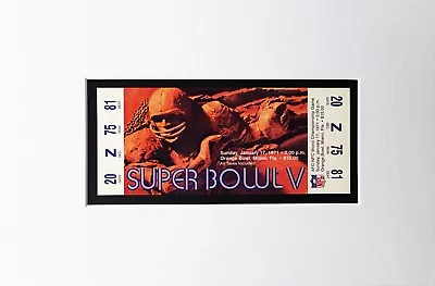 Super Bowl V Replica Ticket Matted And Ready To Frame • $18.99