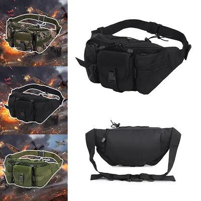 Mens Waist Pouch Bag Tactical Nylon Fanny Pack Military Travel Hip Belts Bum UK • £11.99