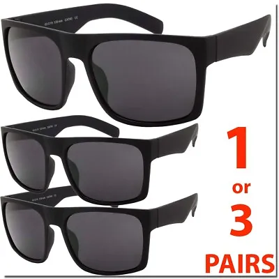 Mens Super Dark Lens Sunglasses Og Locs Style Soft Feel Black Frame New Style • $11.95