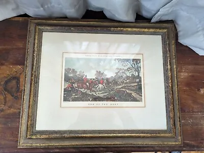 Vintage Matted And Framed Print Herring's Fox Hunting Scenes End Of The Hunt • $50