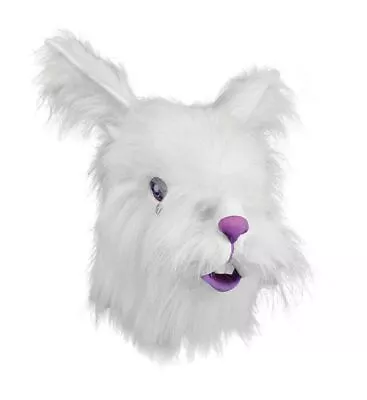 Fluffy Lionhead White Rabbit Mask Animal Fancy Dress • £18.95