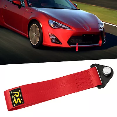 Car Tow Towing Red Strap Belt Racing Drift Rally Hook Bumper Grill Hauler Dolly • $16.04