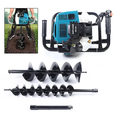 52cc 2 Stroke Post Hole Digger Gas Powered Earth Auger Drill Machine With 2 Bits • $142.50