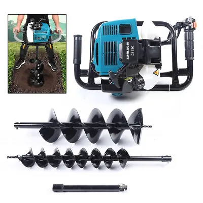 52cc 2 Stroke Post Hole Digger With 2 Bits Gas Powered Earth Auger Drill Machine • $142.50