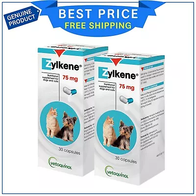 ZYLKENE Nutritional Supplement For Dogs & Cats Up To 10 Kg 75 MG 60 Capsules • $82.99