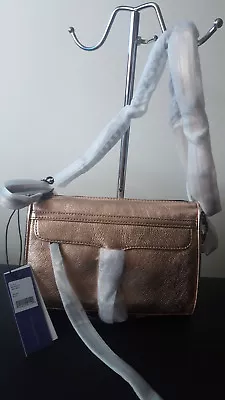 NWT Rebecca Minkoff Mini MAC Morning After Clutch Metallic Rose Gold Crossbody • $159