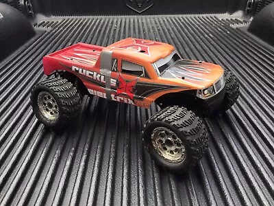 ECX Ruckus RC 1/10 Scale 2WD Monster Truck Orange Untested For Parts No Remote • $69