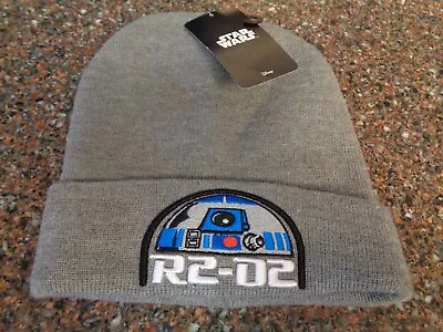 Star Wars R2-D2 Knit Hat Gray Beanie Embroidered NWT One Size Adult • $19.99