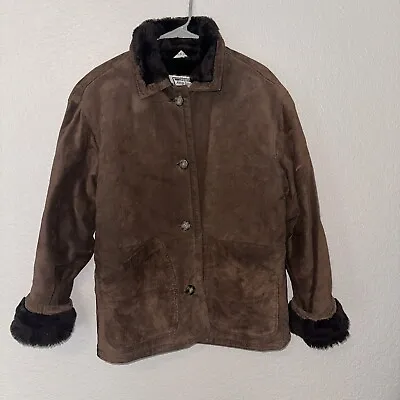 Vintage J. Percy For Marvin Richards Brown Leather/Suede Coat Size XS Leather • $35.99