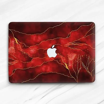 Bloody Red Marble Golden Line Hard Case For Macbook Air 13 Pro 16 13 14 15 • $28.46