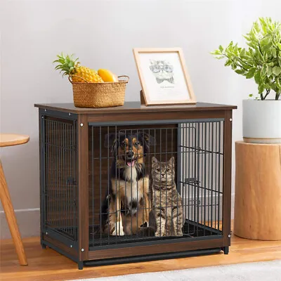 $95.95 • Buy Crate End Table Large Dog Puppy Pet Kennel House Indoor Wooden Furniture Cage