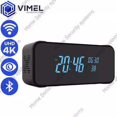$189 • Buy Digital Alarm Camera Bluetooth Speaker WIFI ULTRA HD 4K Night Vision Spy Hidden
