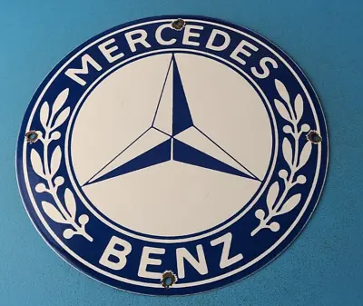 Vintage Mercedes Benz Porcelain Gas Automobile Service Station Dealership Sign • $144.37