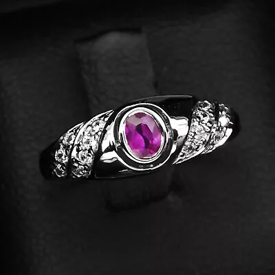 Attractive Pinkish Red Ruby 0.30Ct 925 Sterling Silver Handmade Rings Jewelry • $14.99