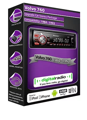 Volvo 760 DAB Radio Pioneer Car Stereo DAB USB AUX Player + FREE DAB Aerial • $142.97