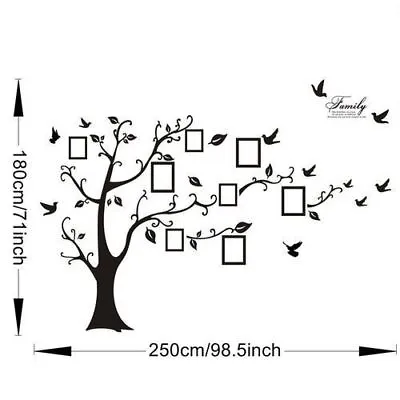 X Large Family Tree Birds Photo Frame Quotes Wall Stickers Home Art Decals Decor • £8.99