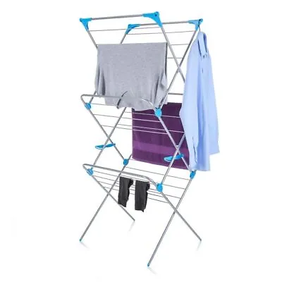 Minky 3 Tier Airer - Silver Clothes Airer Dryer 15 M Hanging Space Strong Stable • £40.99