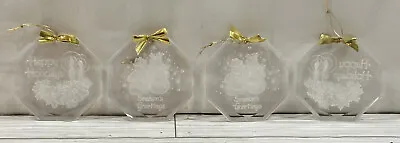 $7.99 • Buy Vintage Clear Acrylic Ornaments COMAR Holiday Christmas Tree Crystal Etchings