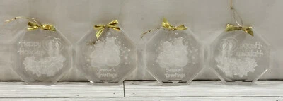 $7.99 • Buy Vintage Clear Acrylic Ornaments COMAR Holiday Christmas Tree Crystal Etchings