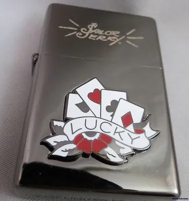 SAILOR JERRY RUM LIGHTER Sailer Tatoo Designs Poker Cards Ru  Tattoo  LUCKY Club • $23.76