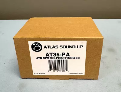 Atlas Sound AT35-PA Plate-Mounted 35W Attenuator W/ Priority Relay • $27.98