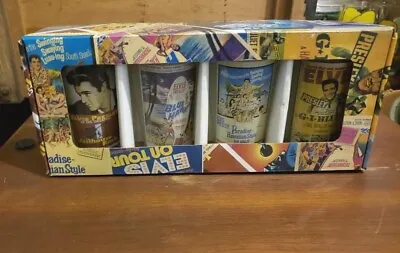 Elvis On Tour 4 16 Oz Full Glasses Set Evandale • $35