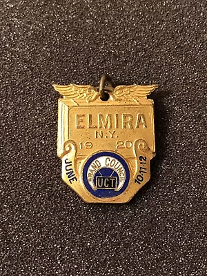 Antique 1920 Elmira NY Grand Council UCT Shriner’s Medal Fob Bastian Bros Roch • £19.46