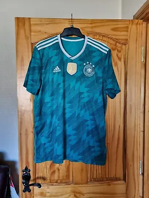 £16 • Buy Adidas Teal Green Patterned Germany Football Top Size XL