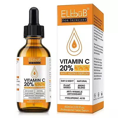 Premium 20% Vitamin C Serum Face With Hyaluronic Acid Retinol & Amino Acids 60ML • $13.16