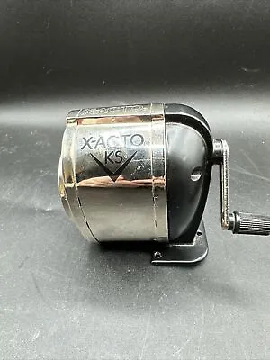 X-Acto KS Manual Classroom Pencil Sharpener Counter/Wall-Mount Black/Chrome 1031 • $13.50