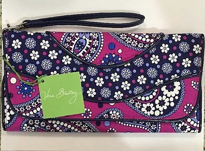 Vera Bradley Organizer Clutch Wristlet XL Retired Boysenberry New Never Used • $45