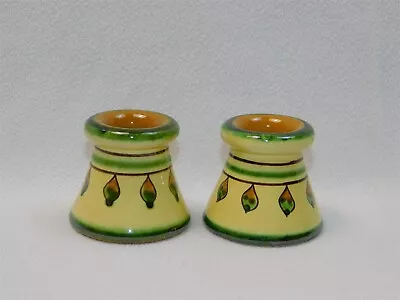 DERUTA Italian Pottery Hand Painted Candle Holder Pair  • $18.95