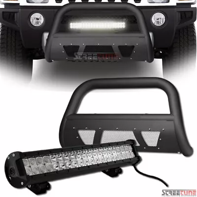 Matte Blk Studded Mesh Bull Bar Guard+120W CREE LED Lamp For 05/06-10 Hummer H3 • $229