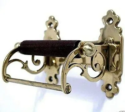 £16.39 • Buy Toilet Roll Holder Brass Vintage Novelty Victorian Old Wooden Loop (W/O/F)
