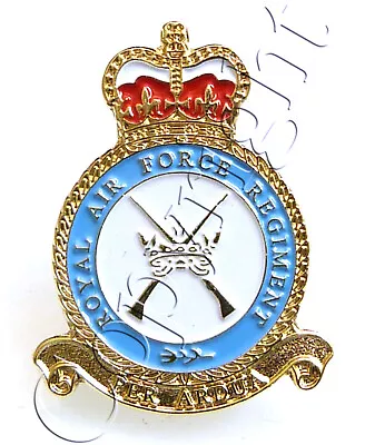 Raf Royal Air Force Regiment Deluxe Uk Made Gold Plated Veterans Lapel Pin Badge • £2.99