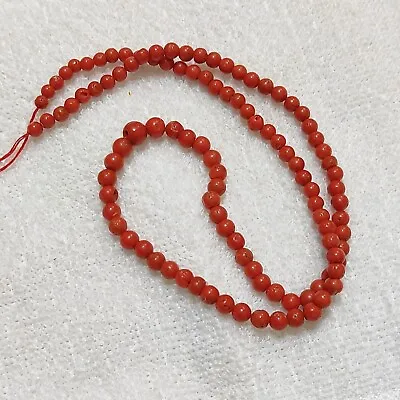 22 Inch AAA Quality Coral Natural Italian Round Coral Beads Gemstone Loose Beads • $126