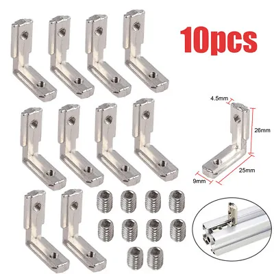 10X T Slot  Aluminum Profile L Brackets 90° Interior Corner Connector EU-2020 • $9.35