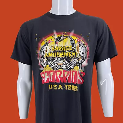 Scorpions Shirt Vintage Scorpions Savage Amusement T Shirt 22  X 29.5  Size L • $75