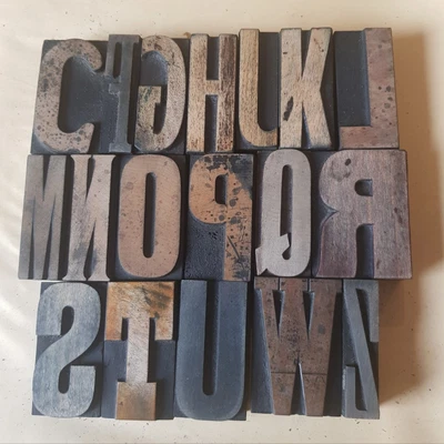 £4 • Buy WOODEN LETTERPRESS PRINTING BLOCKS TYPE 67mm High. Choose Your Letter.