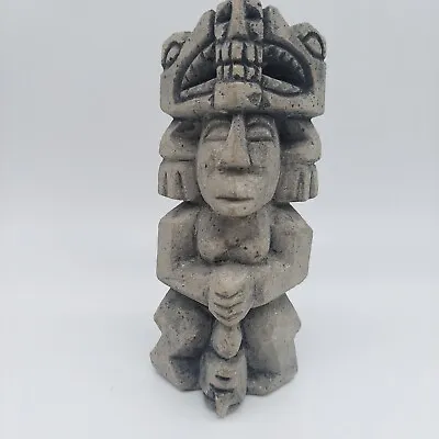 Vintage Aztec Mayan Native God Hand Sculpture Stone Totem Carving Grey 6.5  • $25.90