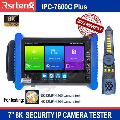 Rsrteng 8K 7  Security Camera Tester 4K IP Camera Tester Network Test Tool POE • $305.99