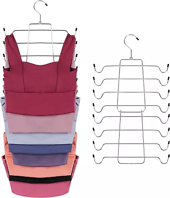 2 Pack Tank Top Hanger Space Saving Bra Non-Slip Hanging Sport Bras Holder New • $24.99