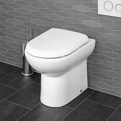 Bathroom Soft Close Toilet Seat White D Shape Adjustable Hinges Soft Edged Lid • £40