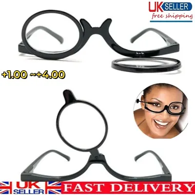 Black Make Up Reading Glasses Magnifying Eye Makeup Folding Eyewear +1.00 ~+4.00 • £6.99